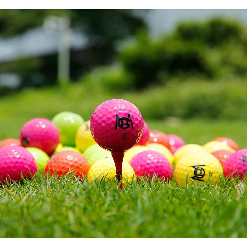 12pcs/Box Golf Balls Professional Color Competition Double Layer Practice Game Ball