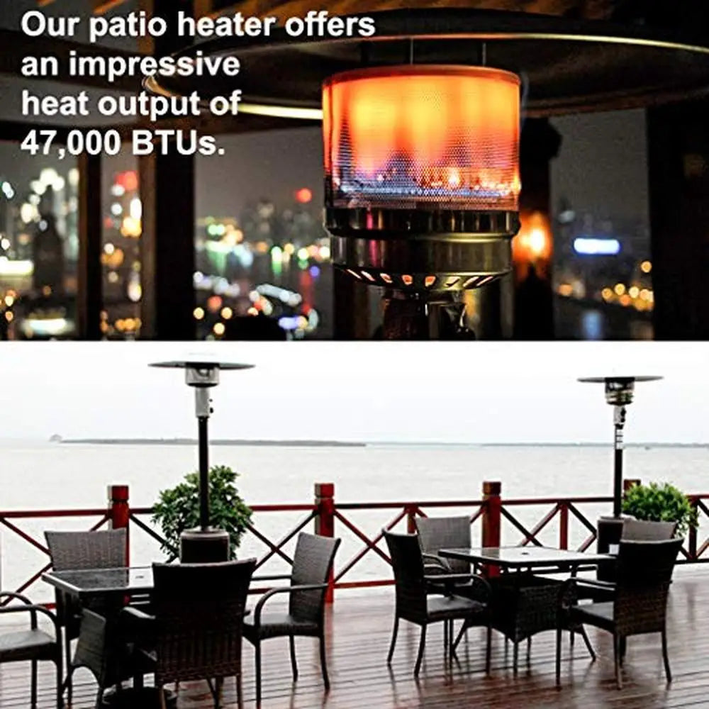 Outdoor Patio Heater Propane Gas Standing Heater 41000 BTU CSA Certified Steel Base Stable and Safe Free Standing Heater