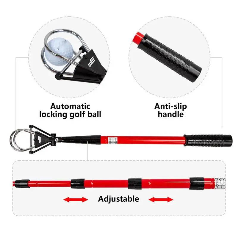 Telescopic Golf Ball Retriever/ Aluminum Golf Ball Picker/  Water Golf Ball Extendable Pick Up Retriever