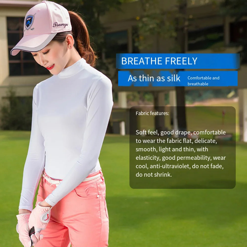 Golf Wear Long Sleeved Collar Wind And Sun Protection Sports Women’s Clothing Golf Active Wear