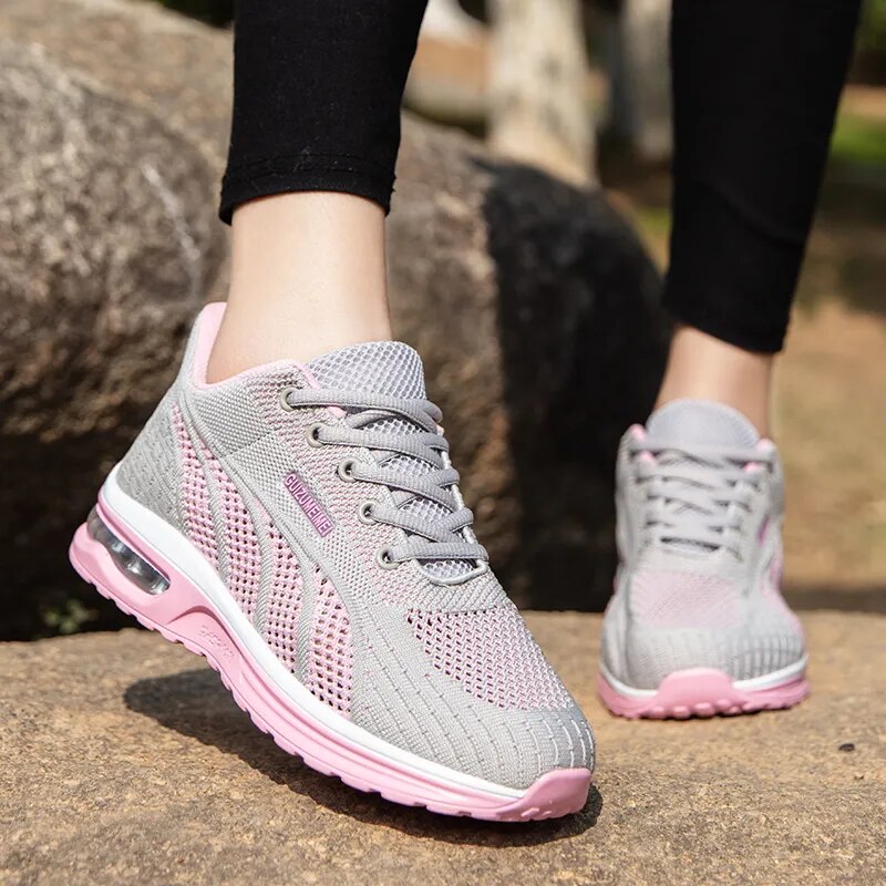 Ladies, Breathable, Sneakers, Light,  Mesh, Air- Cushion Women's, Sports, Shoe.