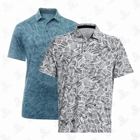 Palm Sketch Men's Golf Shirts Fashion Polo Shirt Short Sleeved Sports Casual Tennis T-Shirt