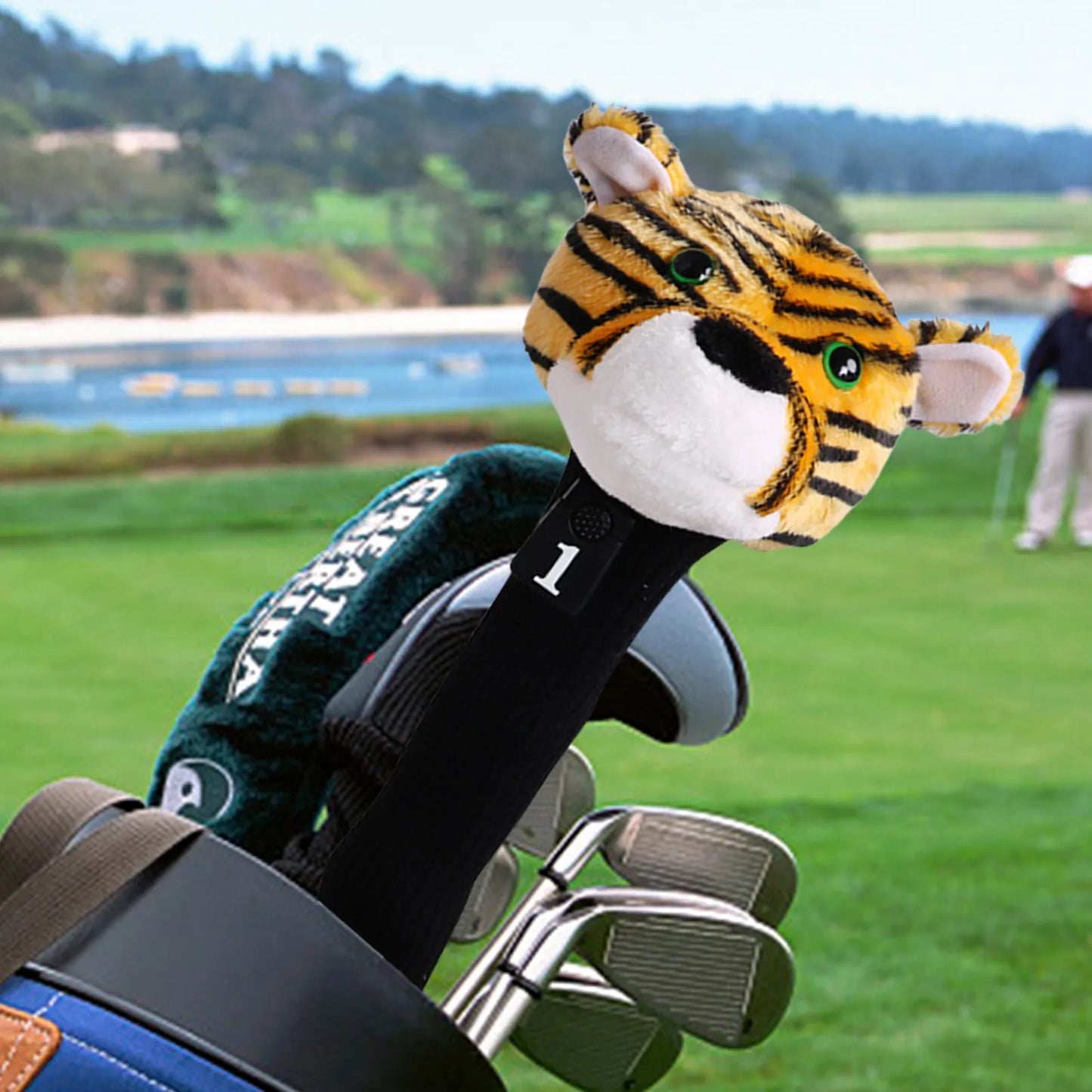 Mini Tiger Golf Head Cover For Golf Clubs and Fairway Woods, And Cute Novelty Gift.