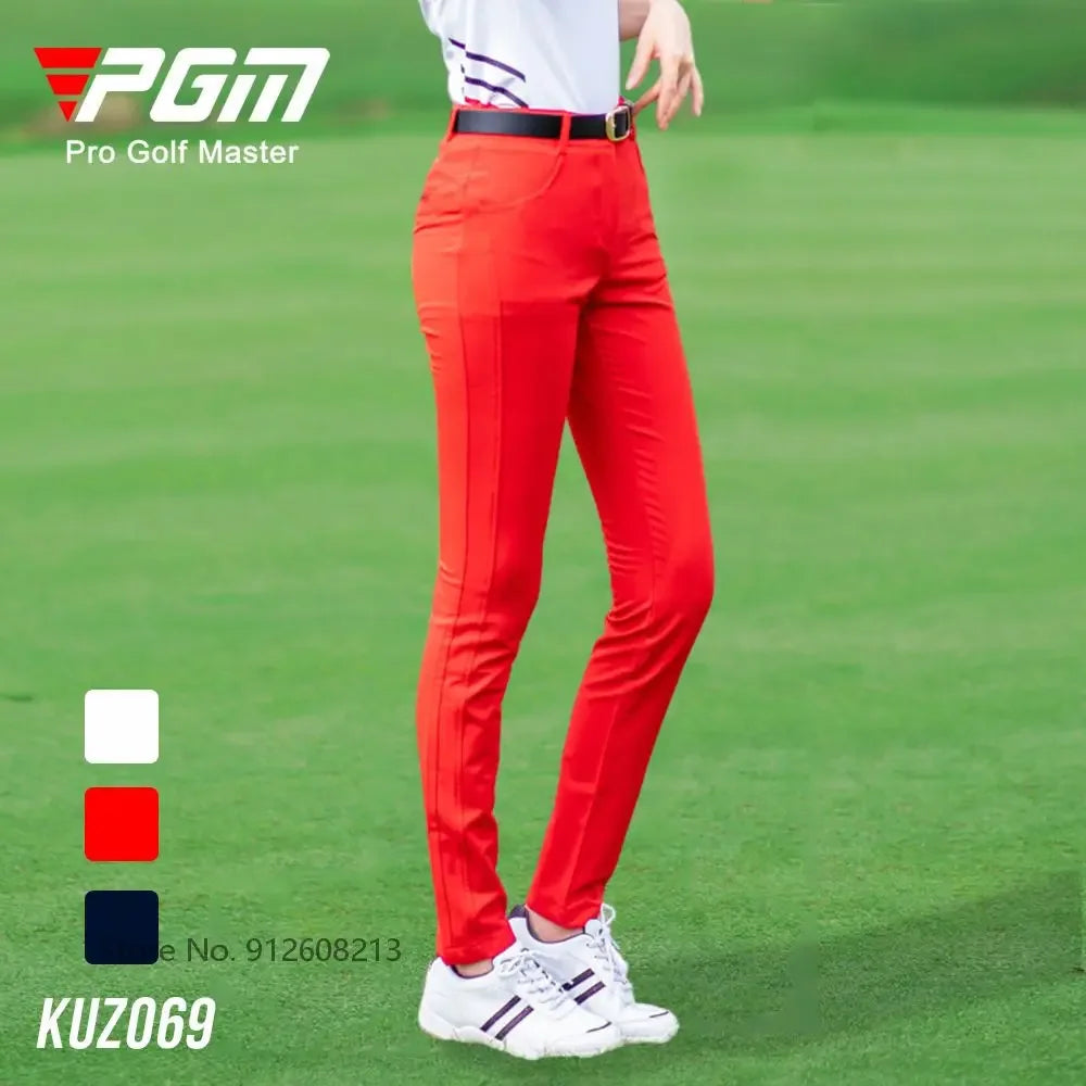 Female Slim Elastic Golf Trousers Women Breathable Casual Golf Pants Leisure with Pockets XS-XXXL