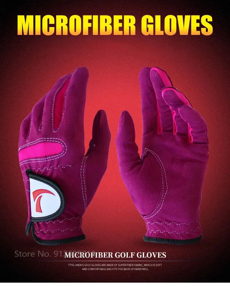 1 Pair Women Breathable Soft Golf Gloves Ladies Anti-slip Left / Right  Hand Anti-Sweat Golf Gloves