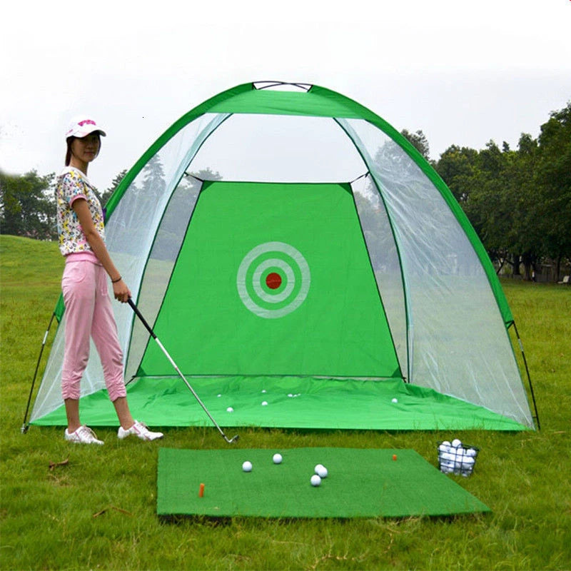 Golf Practice Net Tent Strike Cage Outdoor / Indoor Mesh Mat Golf Training Equipment