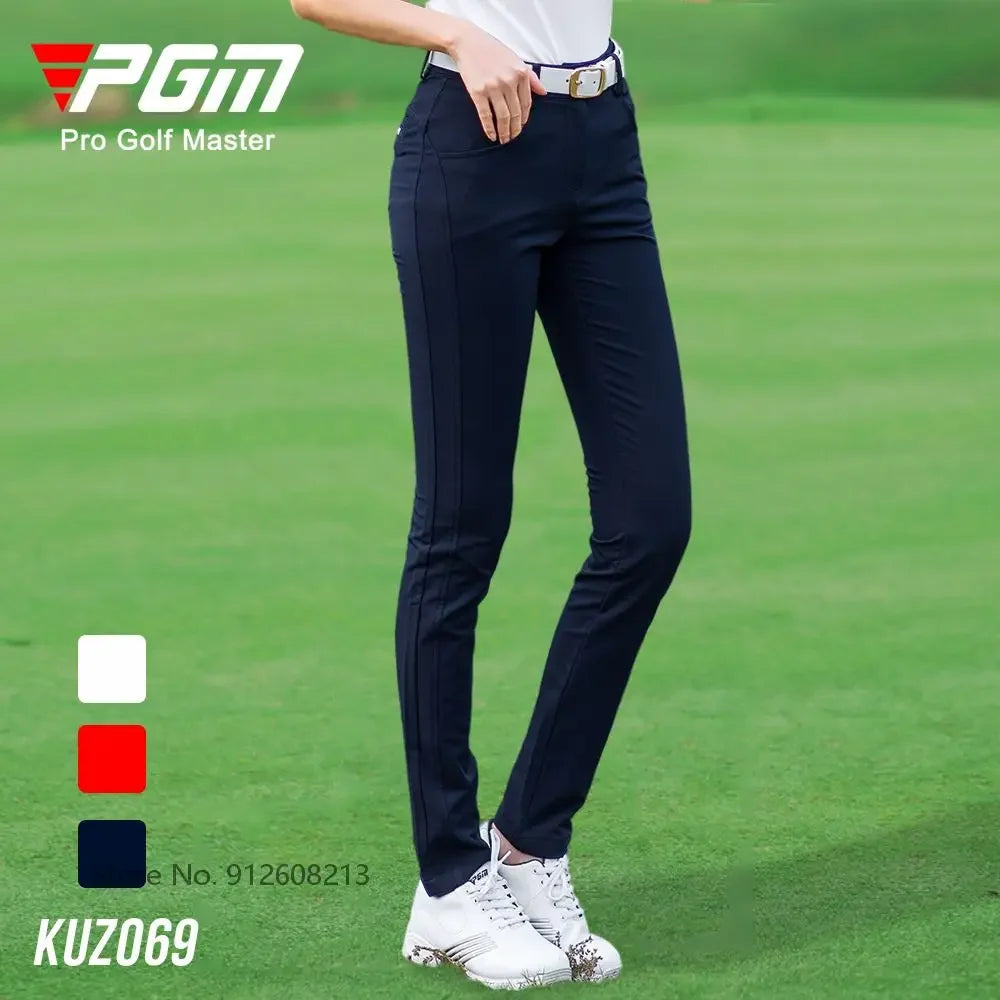 Female Slim Elastic Golf Trousers Women Breathable Casual Golf Pants Leisure with Pockets XS-XXXL
