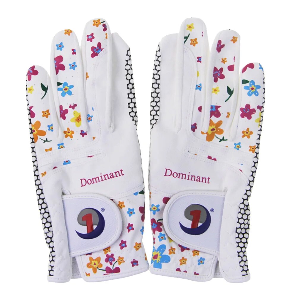 Golf Gloves, Womens, Ladies, Leather Both Hands, Non-Slip