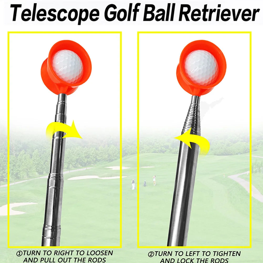 9ft/12ft Golf Ball Retriever 10 Sections Stainless Steel Telescopic Ball Picker Pick Up Grabber Extandable Golf Training Aids