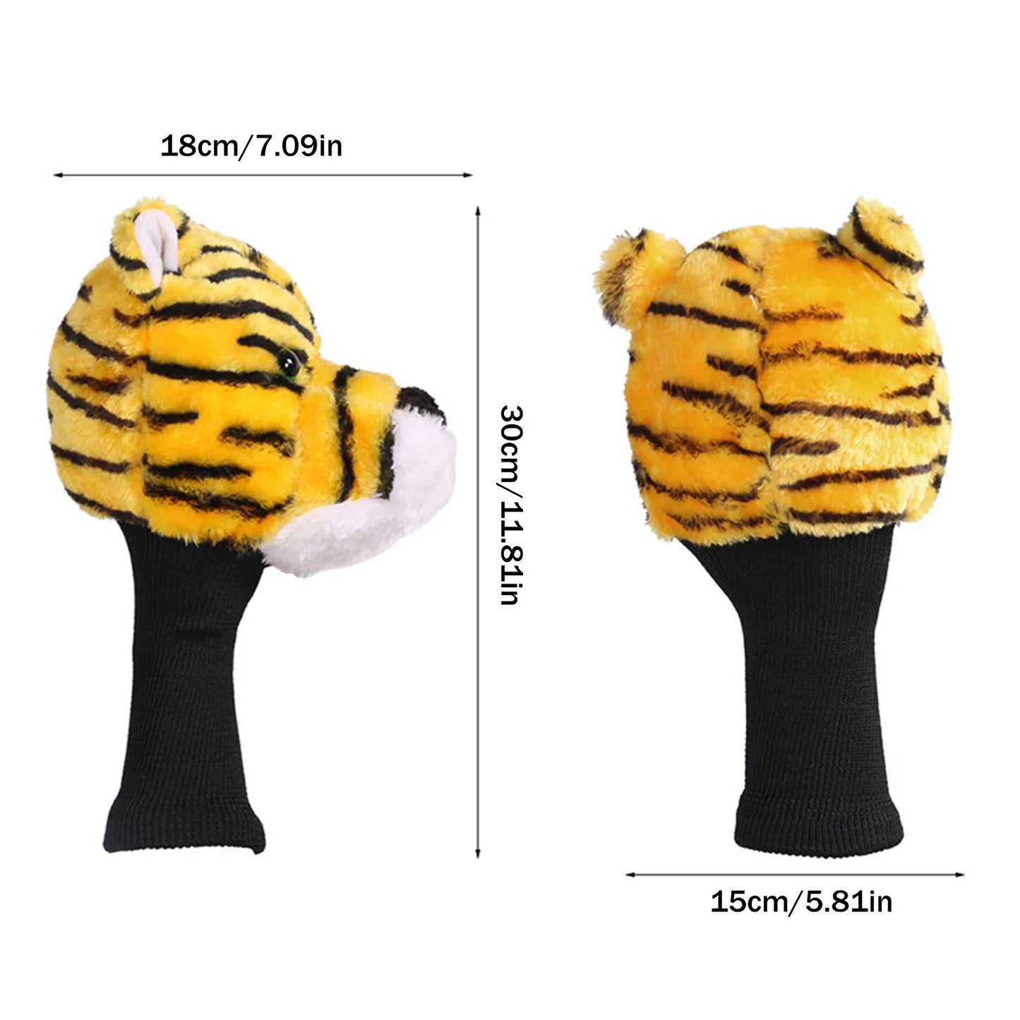 Mini Tiger Golf Head Cover For Golf Clubs and Fairway Woods, And Cute Novelty Gift.