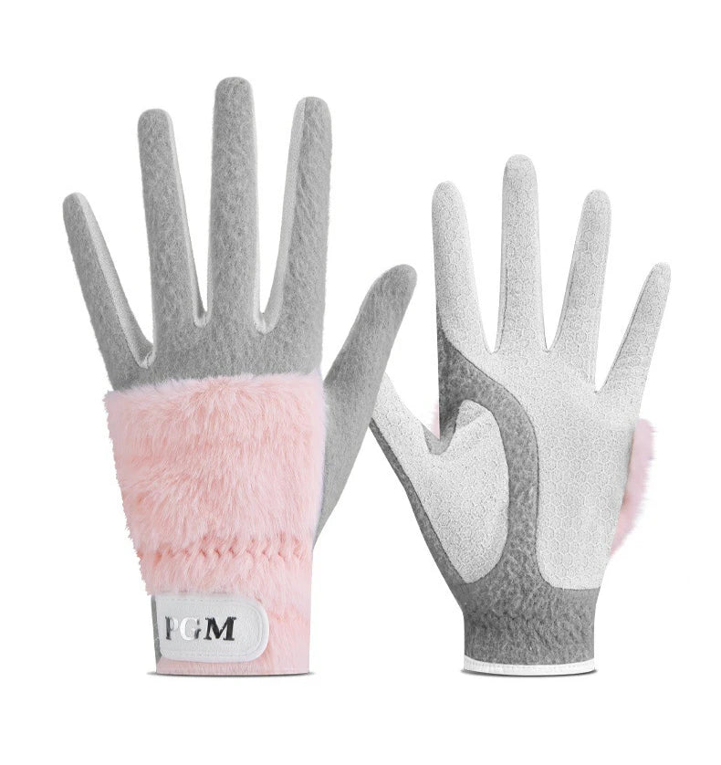 Golf Women's Gloves Plush Thickened Rabbit Like Fur Thermal Gloves 1 Pair