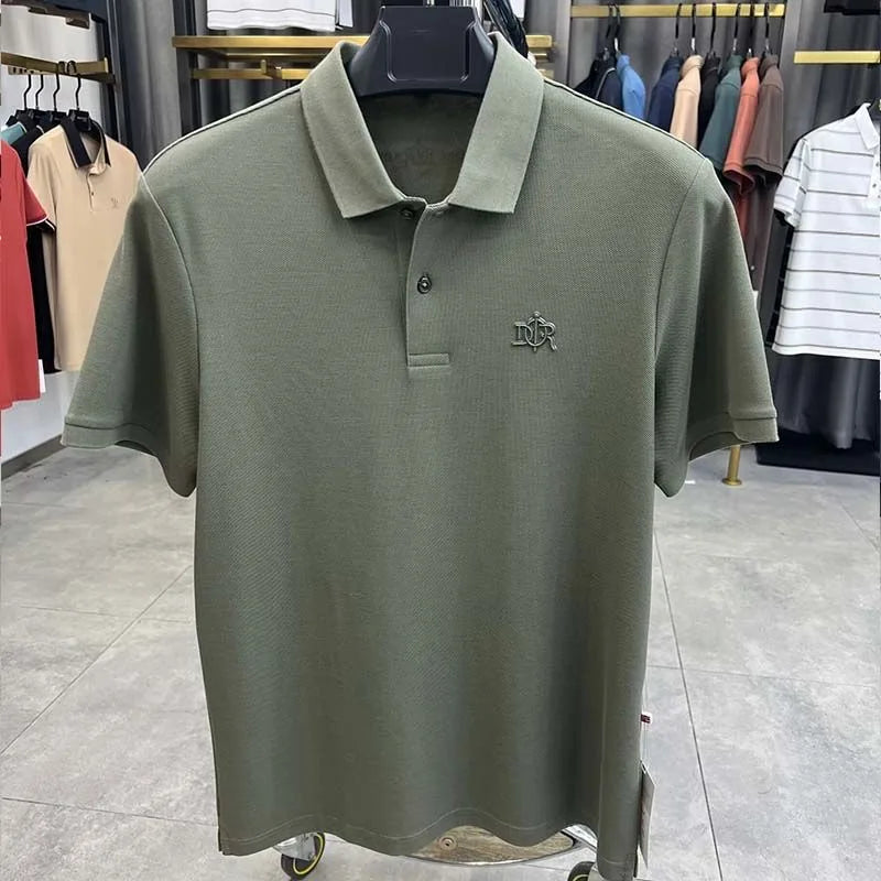 Luxury embroidered POLO Shirt Short Sleeved Men's T-shirt High Quality Clothing