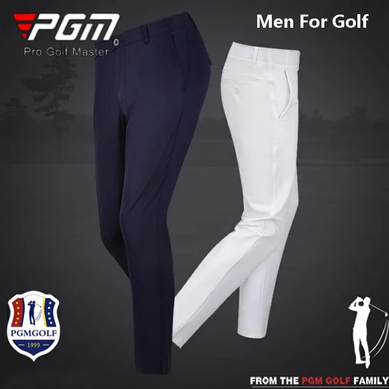 Men Golf Pants Breathable Quick Dry Trousers Men Stretch Waistband Long Pants Split Zipper Casual Golf Pants