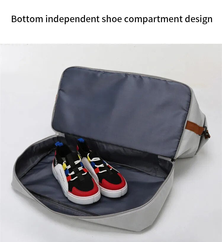 Travel Duffle Bag Shoe Compartment Carry-On With Wet Pocket