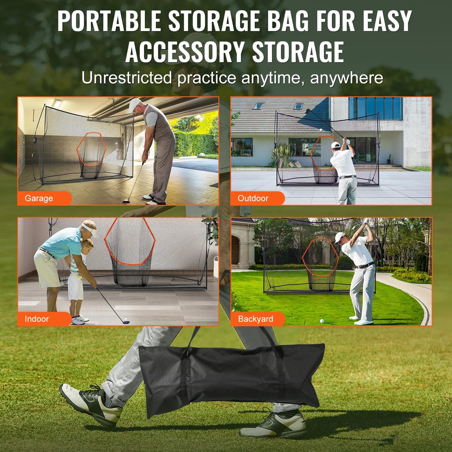 Golf Practice Hitting Net, Huge 10.8x7ft Golf Net, Personal Driving Range for Indoor /  Outdoor