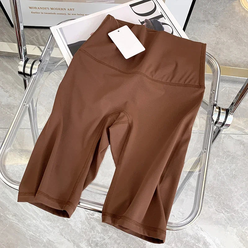 Summer Yoga Shorts Elastic Breathable Tights Leggings Quick Dry Sports Fitness Yoga Cycling Athletic Gym Shorts