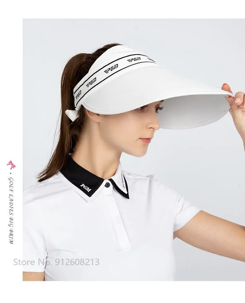 Womens Big Brim Sunscreen Hats Ladies Breathable Sports Golf Hat Casual Sun Visor Caps Adjustable Golf Cap