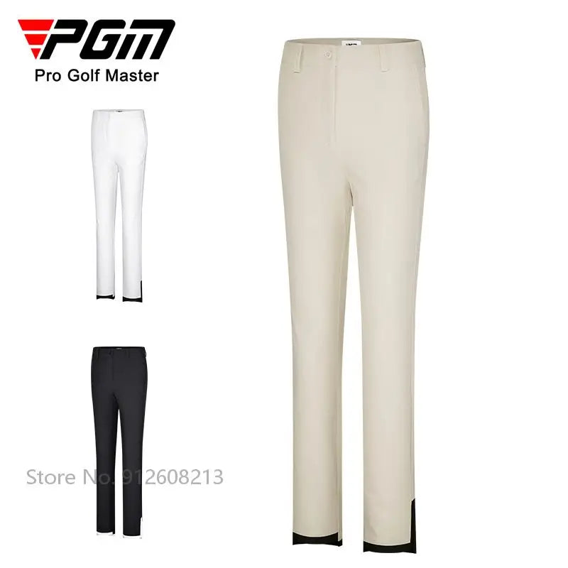 Summer Women Sports Trousers Elastic Split Golf Pants Lady High Waist Breathable Ankle Length Trousers XS-XL