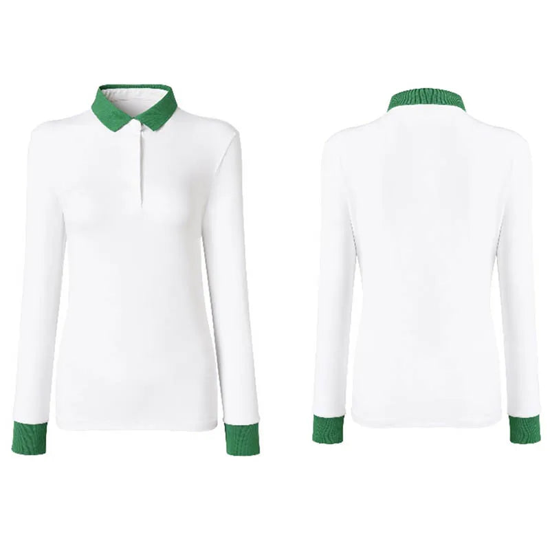 Women Long-sleeved Spandex Golf Shirts Ladies Breathable Golf Sports Quick-Dry Casual Tops