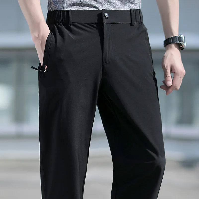 Men Summer Quick Dry Stretch Pants Plus Size Casual Sports Trousers Outdoor Golf Pants