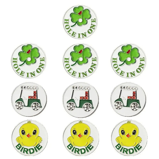 10 Pack Assorted Patterns Golf Ball Markers