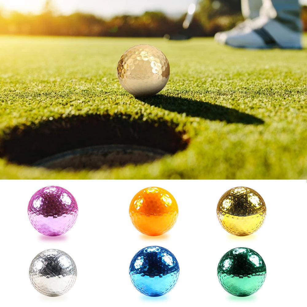 About 42.7mm 6Pcs Plated Golf Ball Fancy Match Opening Goal Best Gift Durable Construction For