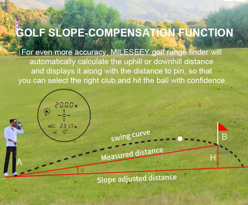 Golf Laser Rangefinder Measure 600M/Yard Distance Meter 6X Monocular For Golf / Sports / Hunting