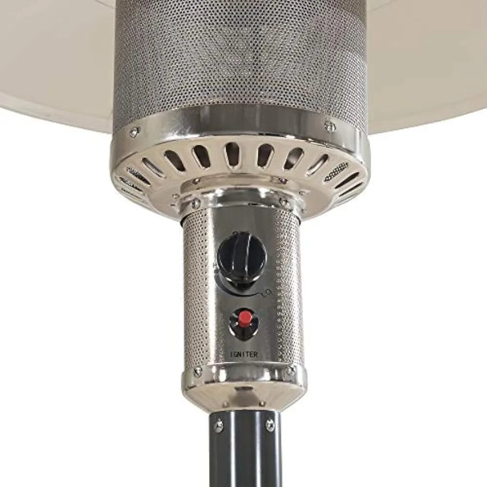 47,000 BTU Avanti Outdoor Portable Propane Heater for Patio and Garden with Safety Auto Shut Off Valve and Wheels.