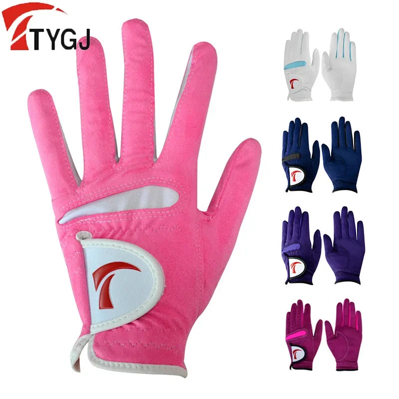 1 Pair Women Breathable Soft Golf Gloves Ladies Anti-slip Left / Right  Hand Anti-Sweat Golf Gloves