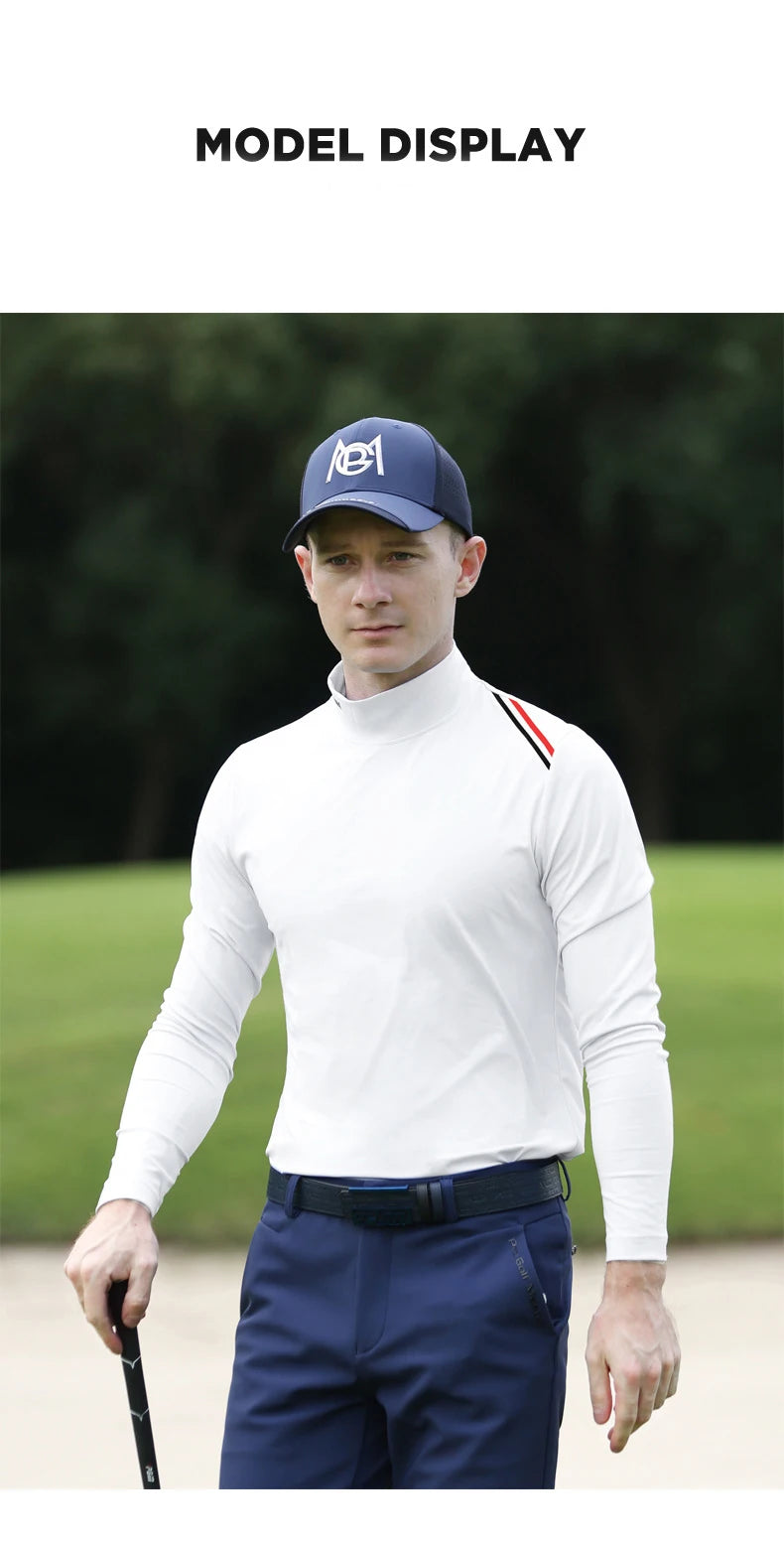 Golf Men's Clothing Long-sleeved T-shirt Windproof Warm Fashion Sports Golf Tops