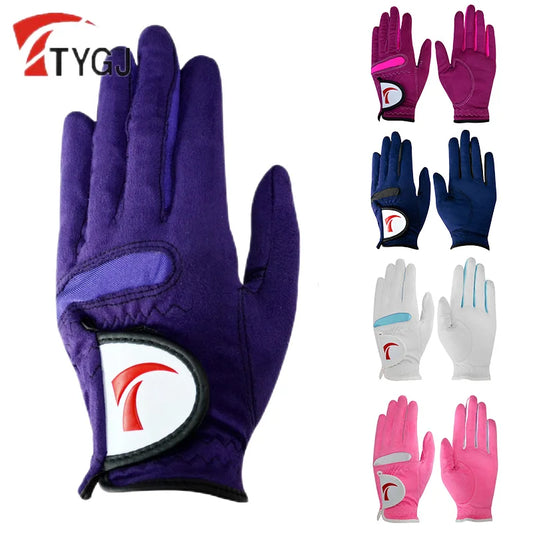 1 Pair Women Breathable Soft Golf Gloves Ladies Anti-slip Left / Right  Hand Anti-Sweat Golf Gloves