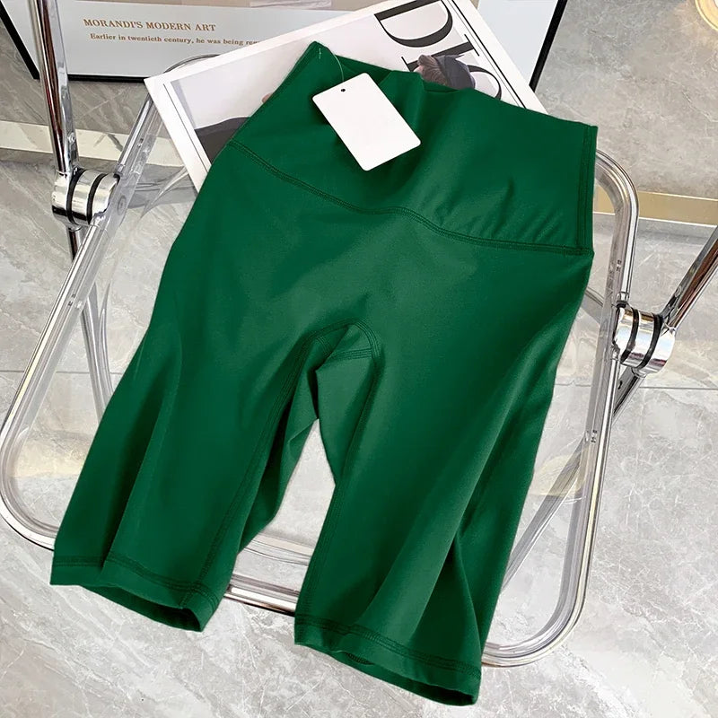 Summer Yoga Shorts Elastic Breathable Tights Leggings Quick Dry Sports Fitness Yoga Cycling Athletic Gym Shorts