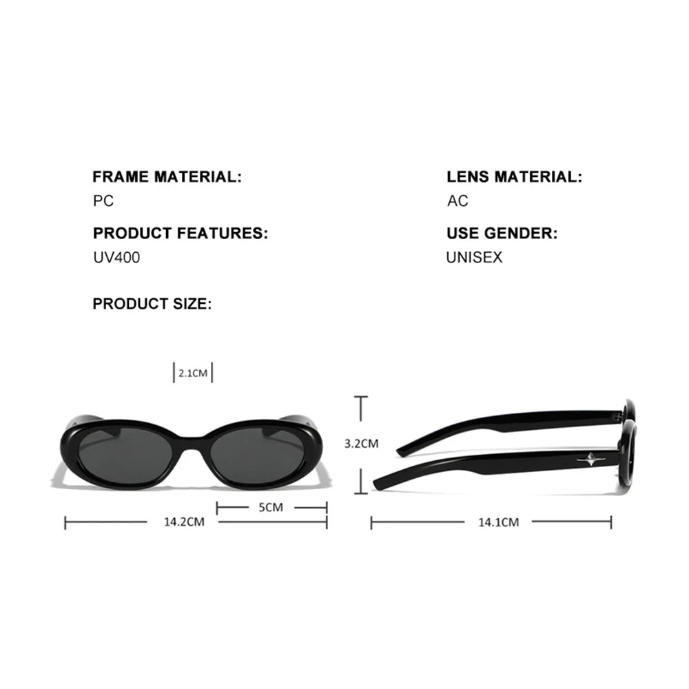 Retro Fashion Oval Sunglasses Women/ Men Sun Glasses Classic Vintage UV400 Outdoor Shades