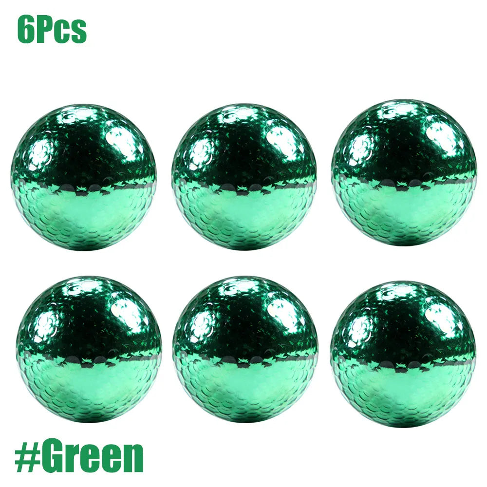 About 42.7mm 6Pcs Plated Golf Ball Fancy Match Opening Goal Best Gift Durable Construction For