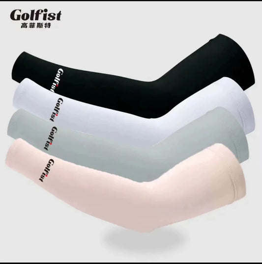 Anti-UV Arm Sleeves for Woman/ Men Golf Sleeves 1 Pair Cool Summer Ice Silk Elastic Arm Covers