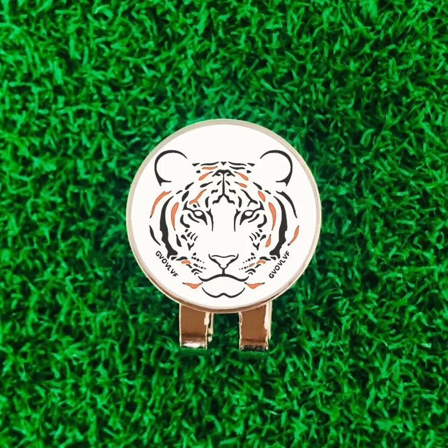 Tiger Pattern Magnetic Golf-Ball Marker.