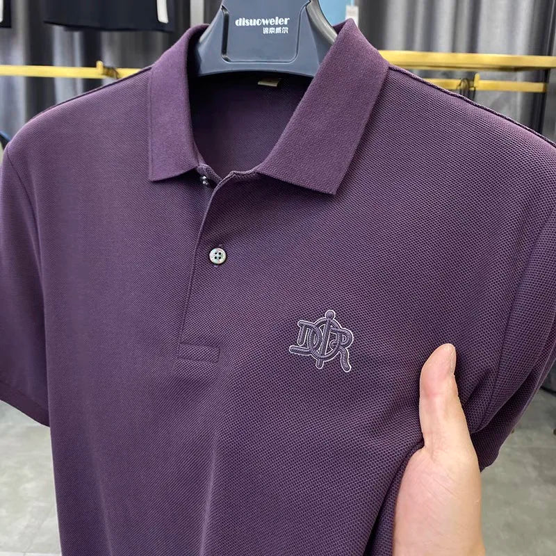 Luxury embroidered POLO Shirt Short Sleeved Men's T-shirt High Quality Clothing