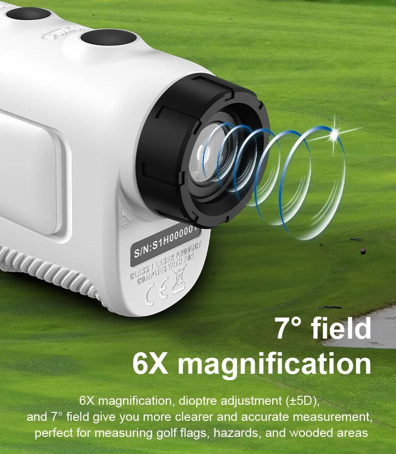 Golf Laser Rangefinder Measure 600M/Yard Distance Meter 6X Monocular For Golf / Sports / Hunting