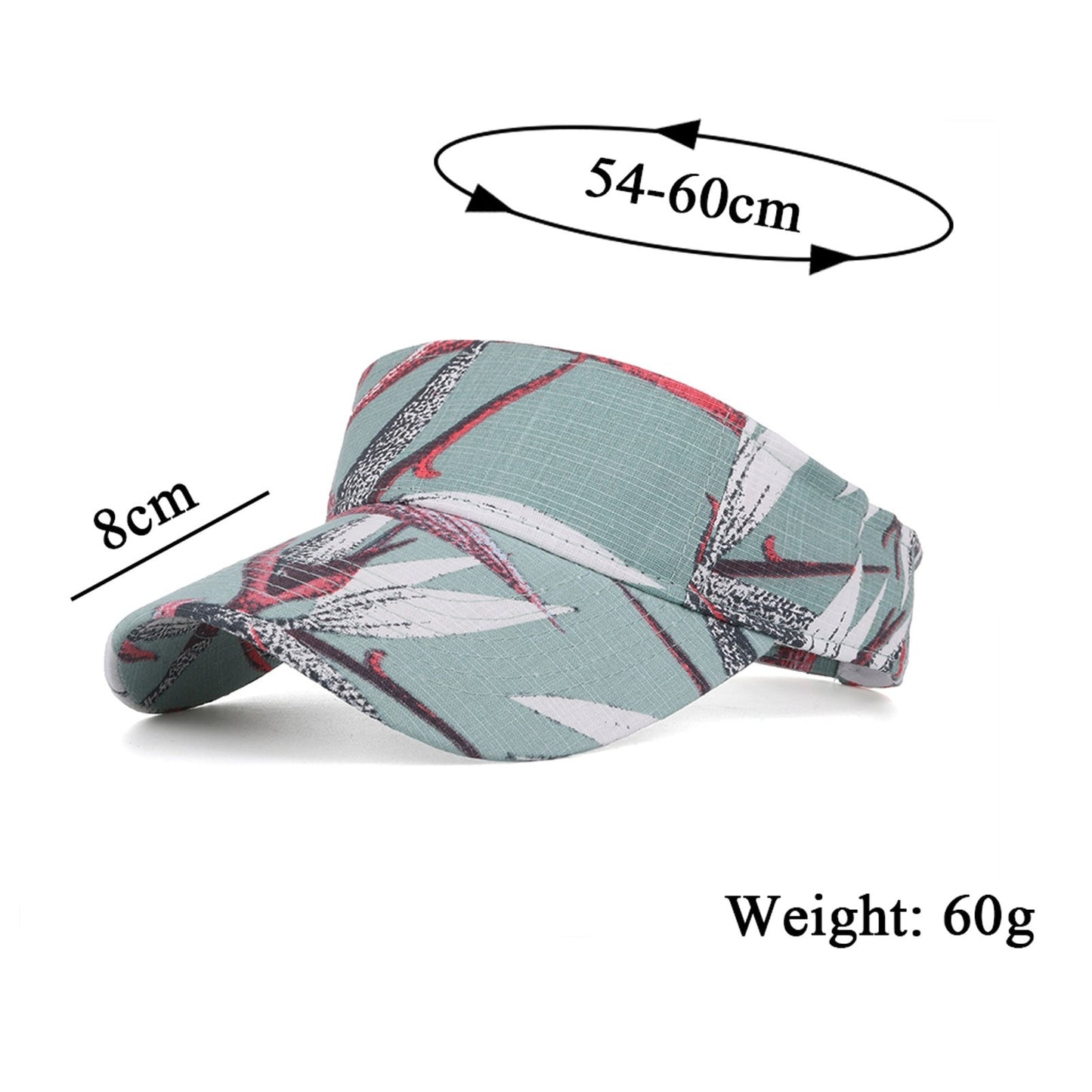 Print Breathable Sun Mens /Womens Adjustable Visor UV Protection Golf Visor