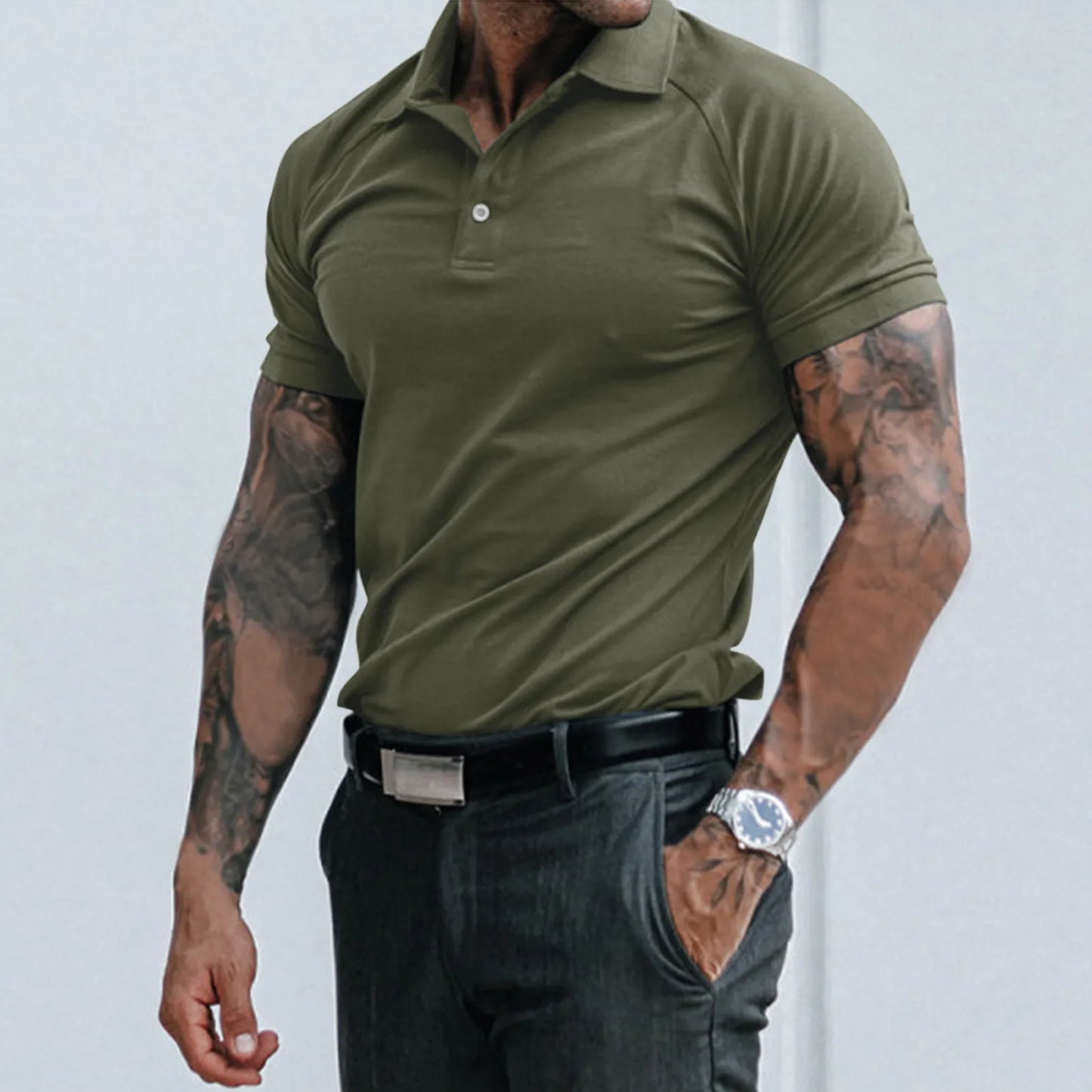 Golf Shirt Mans Solid Casual Short Sleeved, High Quality , Breathable Polo's Variety of Colors.