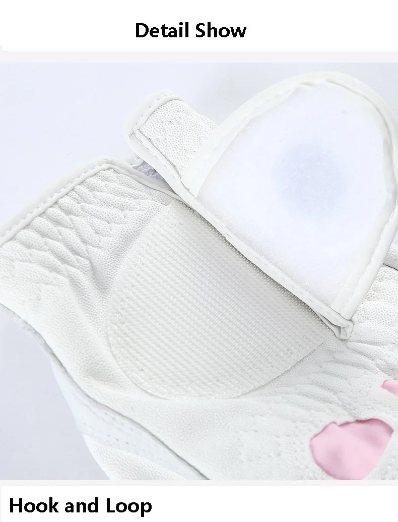 Love Golf 1 Pair Women Lambskin Leather Golf Gloves with Marker Ladies Anti Slip Sports Soft Gloves