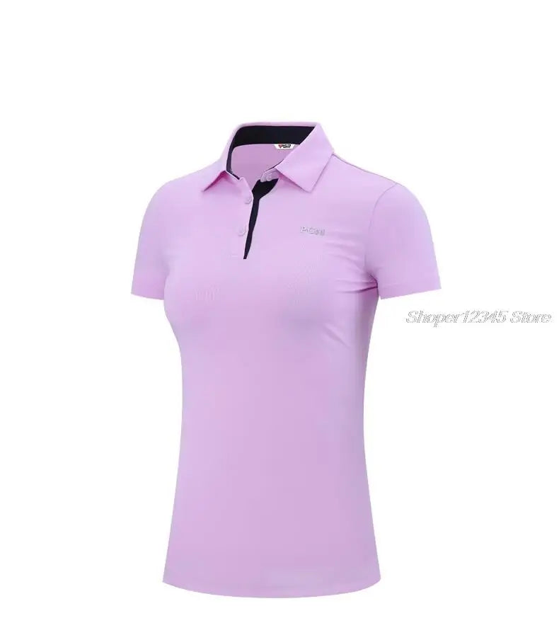 Women's Short-Sleeved T-Shirt Golf Clothes Quick-Drying Polo Shirts Breathable Sportswear