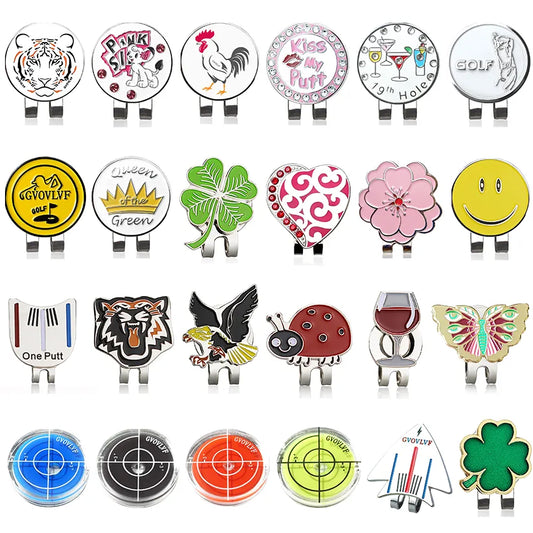 24 Different Design Golf Markers with Golf Hat Clip