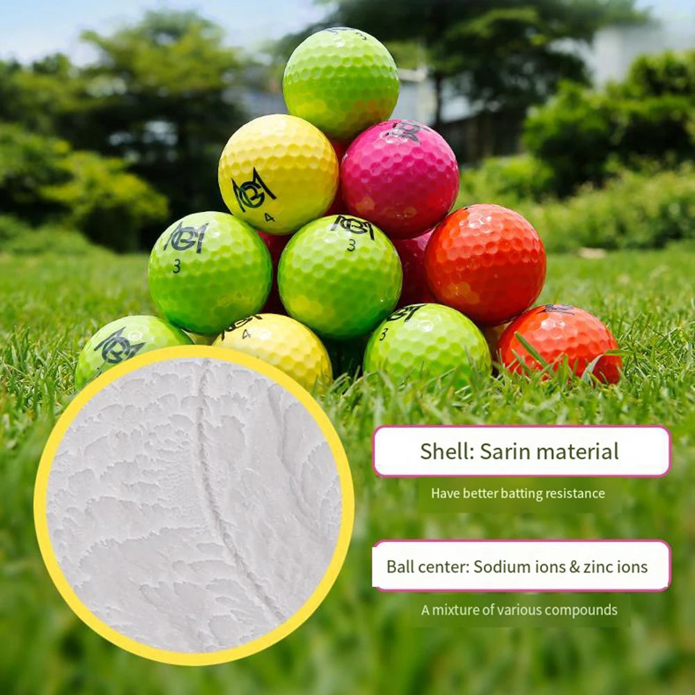 12pcs/Box Golf Balls Professional Color Competition Double Layer Practice Game Ball