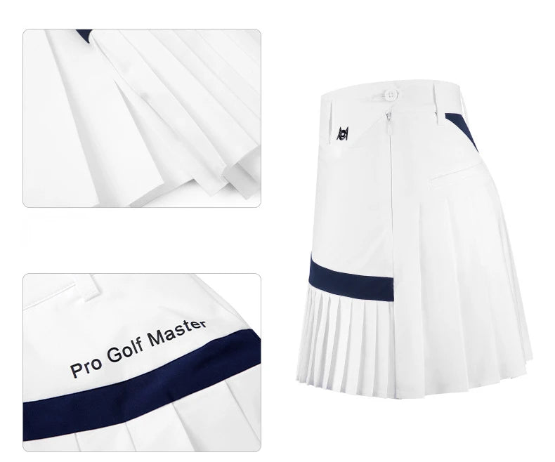 Women's Golf Sports Short Skirt Skort Summer Breathable  A-line Pleated Skirt