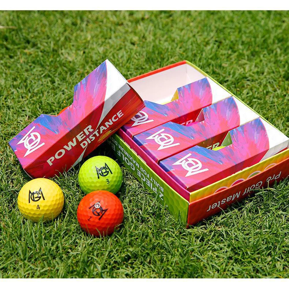 12pcs/Box Golf Balls Professional Color Competition Double Layer Practice Game Ball