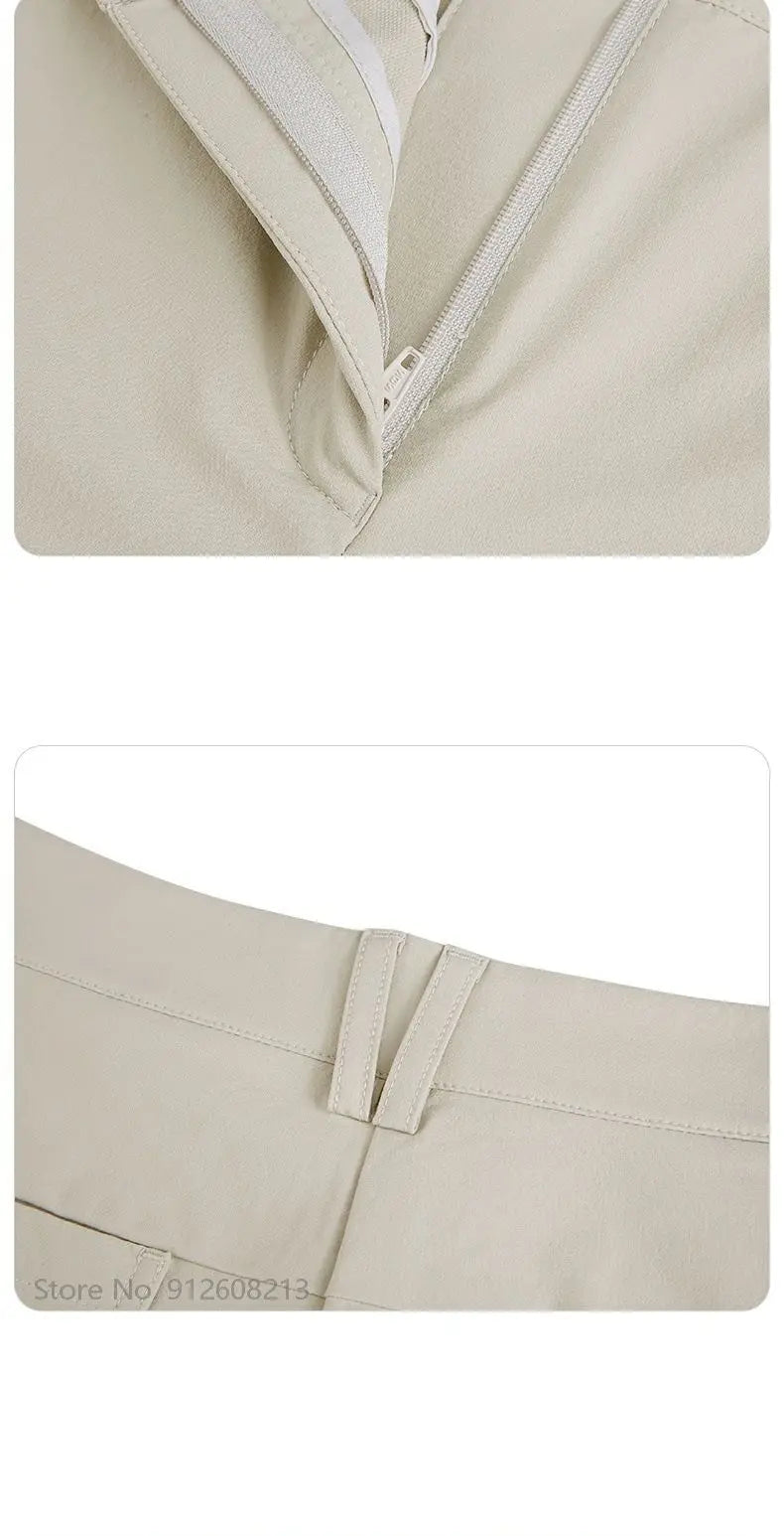 Summer Women Sports Trousers Elastic Split Golf Pants Lady High Waist Breathable Ankle Length Trousers XS-XL