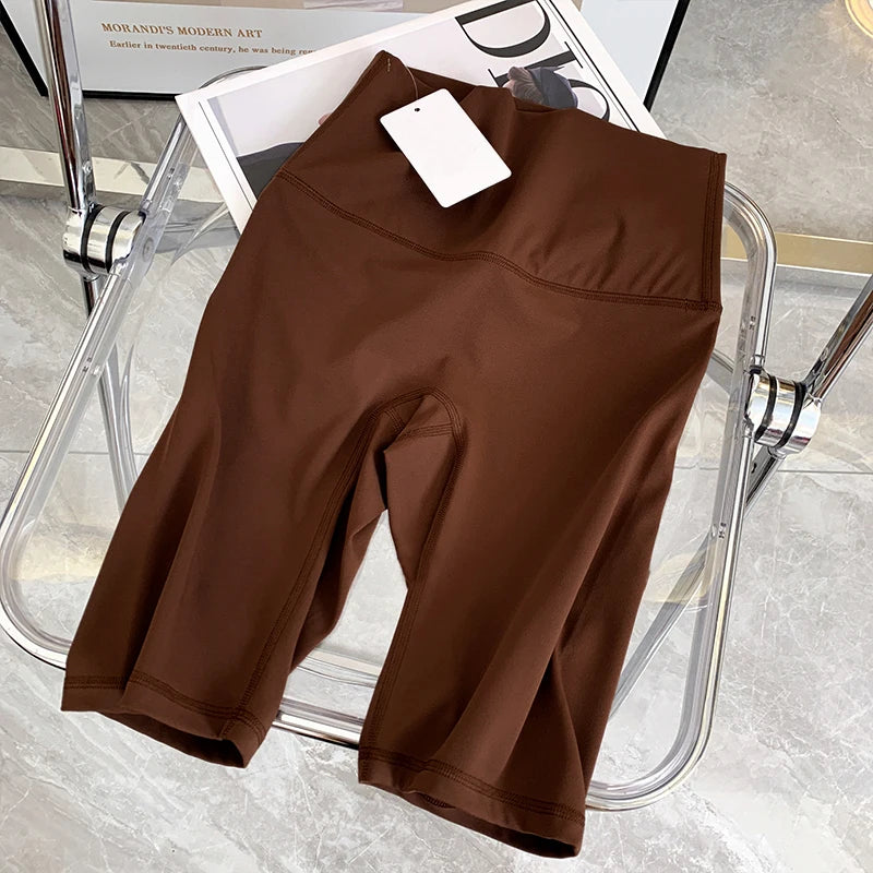 Summer Yoga Shorts Elastic Breathable Tights Leggings Quick Dry Sports Fitness Yoga Cycling Athletic Gym Shorts
