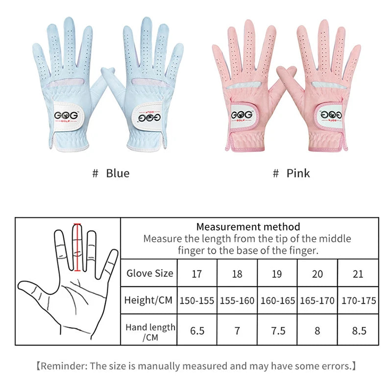 Golf Gloves Professional Breathable soft Fabric For Women Left And Right Hand