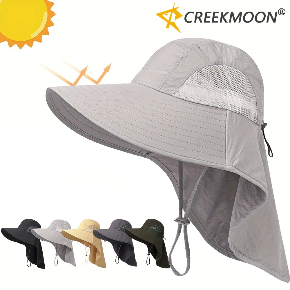 Lightweight UV Hat Men's / Women's Outdoor Sunshade Cap Large Brim Sun Hat Face Shield Neck Protection Golf Hat